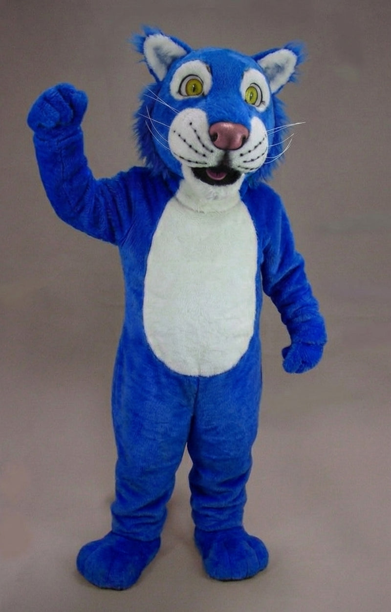 Funny Tiger Mascot - Short fur / Royal blue mascot costume
