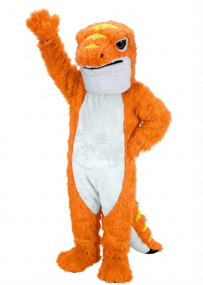 Gecko Mascot (Thermolite) - Long fur / Bright Orange mascot costume