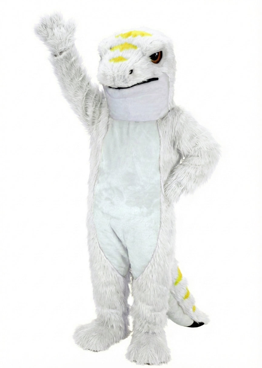 Gecko Mascot (Thermolite) - Long fur / White mascot costume