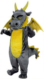 Green Dragon Mascot (Thermolite) - Short fur / Grey mascot costume