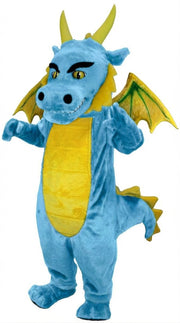 Green Dragon Mascot (Thermolite) - Short fur / Light blue mascot costume