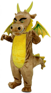Green Dragon Mascot (Thermolite) - Short fur / Light Brown mascot costume