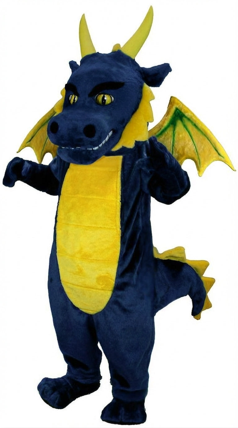 Green Dragon Mascot (Thermolite) - Short fur / Navy Blue mascot costume