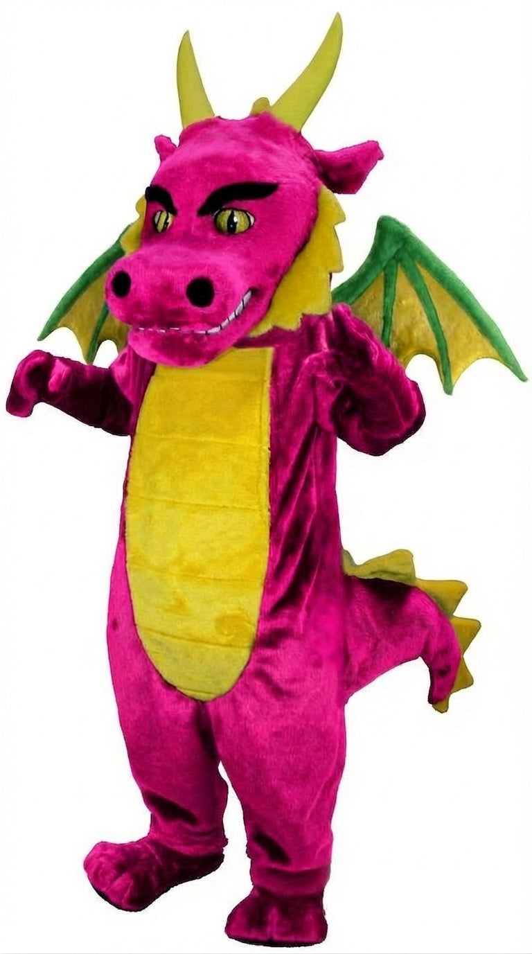 Green Dragon Mascot (Thermolite) - Short fur / Pink mascot costume
