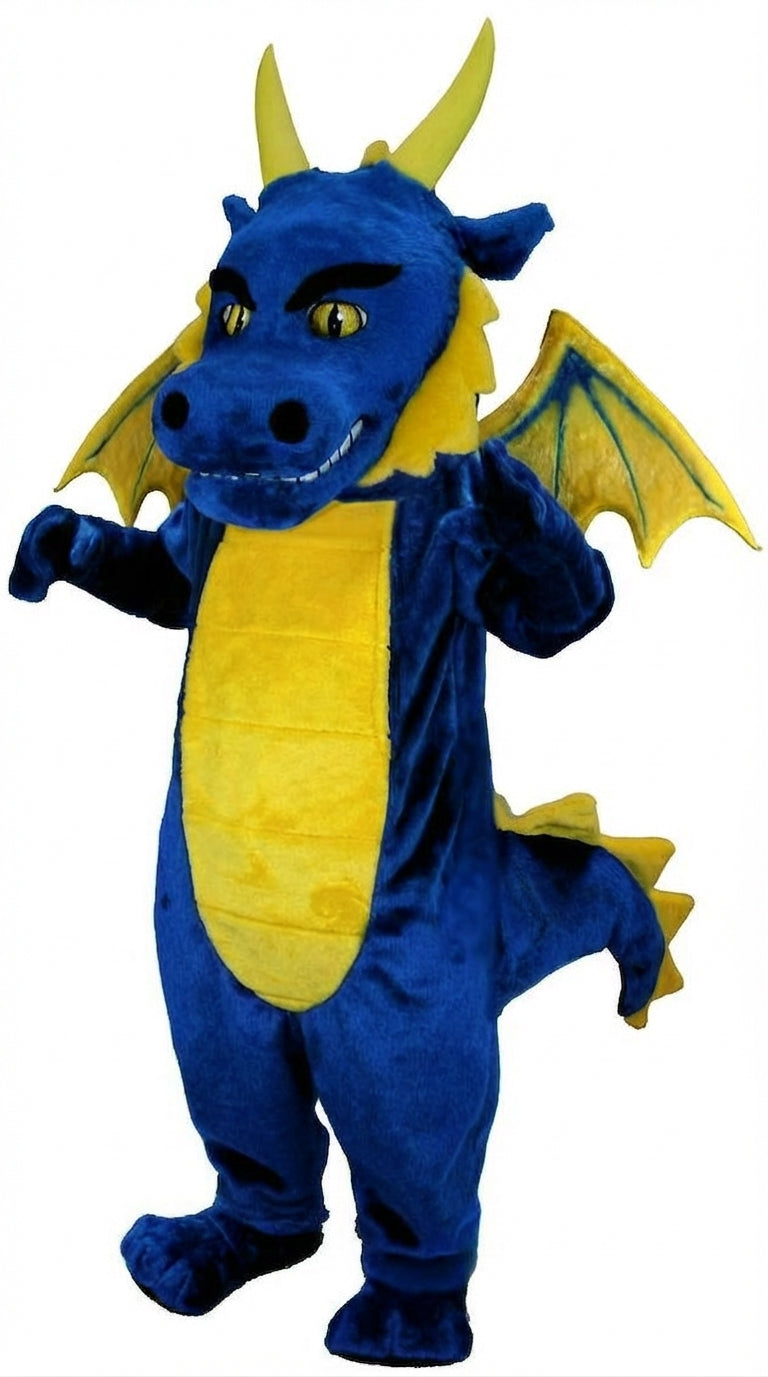 Green Dragon Mascot (Thermolite) - Short fur / Royal blue mascot costume