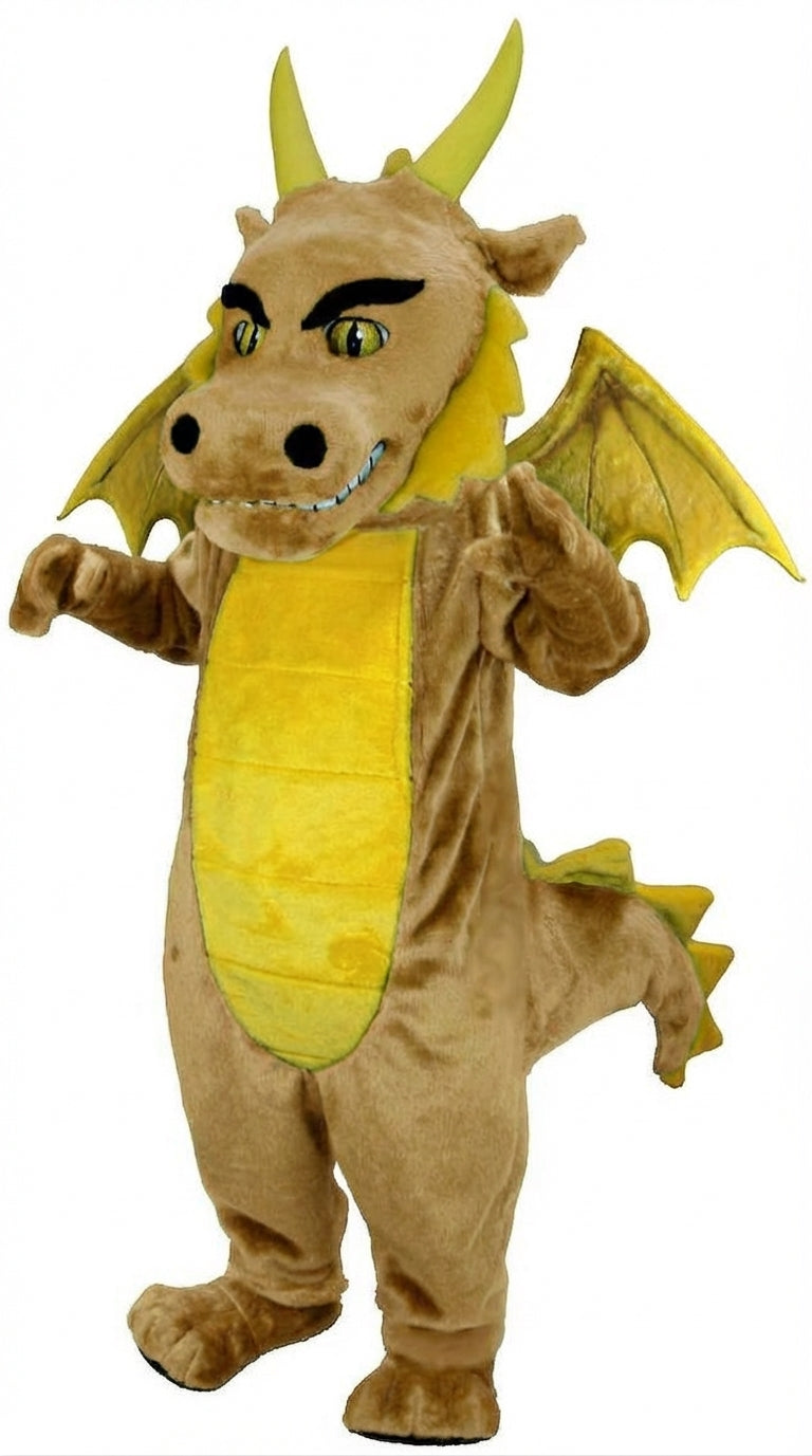 Green Dragon Mascot (Thermolite) - Short fur / Tan mascot costume