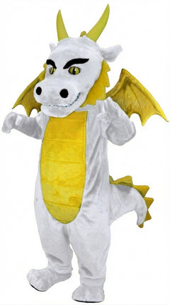Green Dragon Mascot (Thermolite) - Short fur / White mascot costume