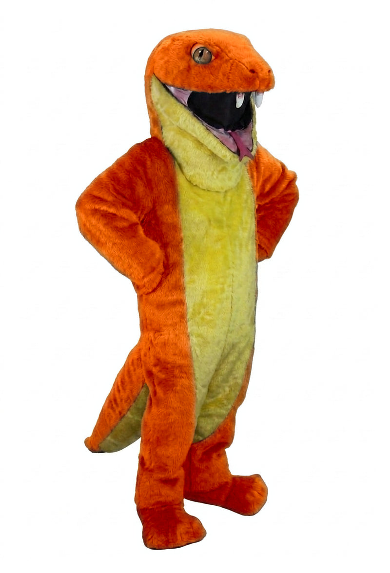 Green Snake Mascot - short fur Tiger Orange