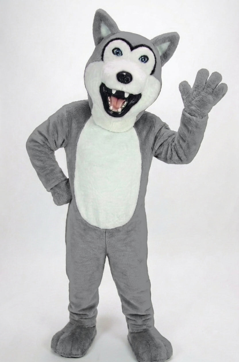 Grey Husky Mascot (Polyfoam) - Short fur / Grey mascot costume