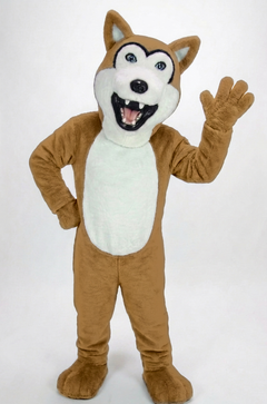 Grey Husky Mascot (Polyfoam) - Short fur / Light Brown mascot costume