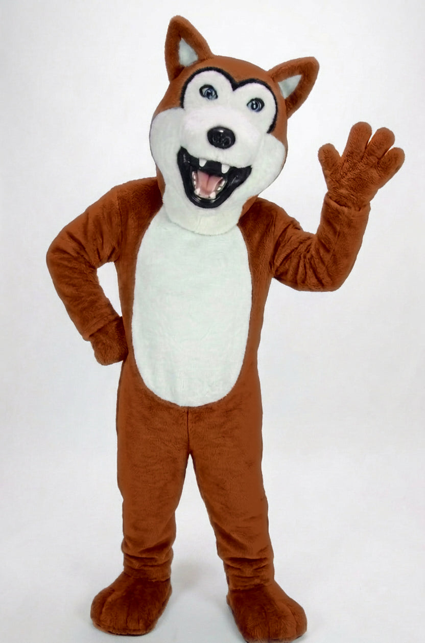 Grey Husky Mascot (Polyfoam) - Short fur / Rust mascot costume