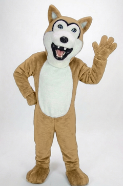Grey Husky Mascot (Polyfoam) - Short fur / Tan mascot costume