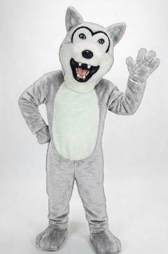 Grey Husky Mascot (Polyfoam) - Short fur / White mascot costume