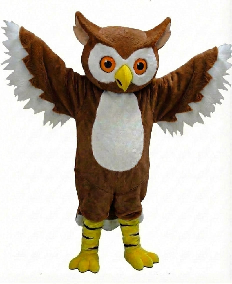Grey Owl Mascot - Medium fur / Brown mascot costume