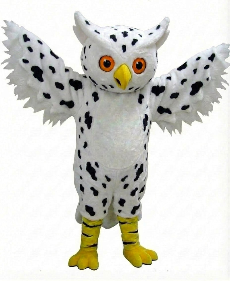 Grey Owl Mascot - Short fur / Dalmatian mascot costume