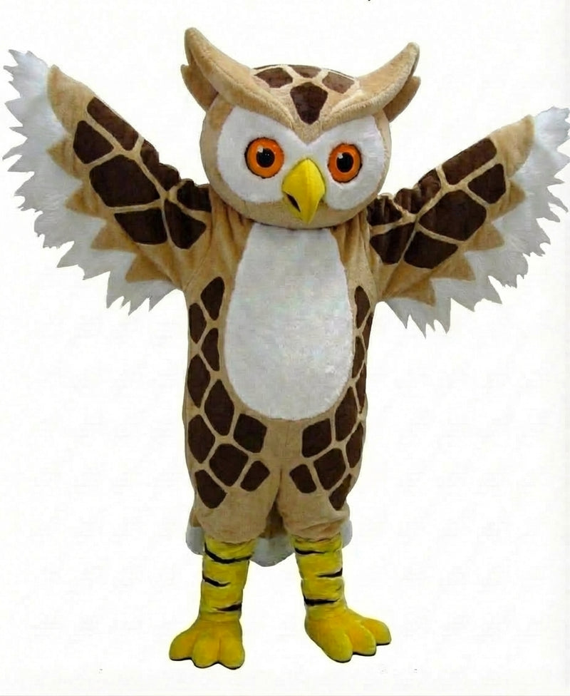 Grey Owl Mascot - Short fur / Giraffe mascot costume