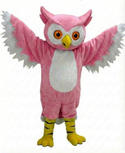 Grey Owl Mascot - Short fur / Pink mascot costume