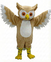Grey Owl Mascot - Short fur / Tan mascot costume