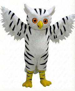 Grey Owl Mascot - Short fur / Zebra mascot costume