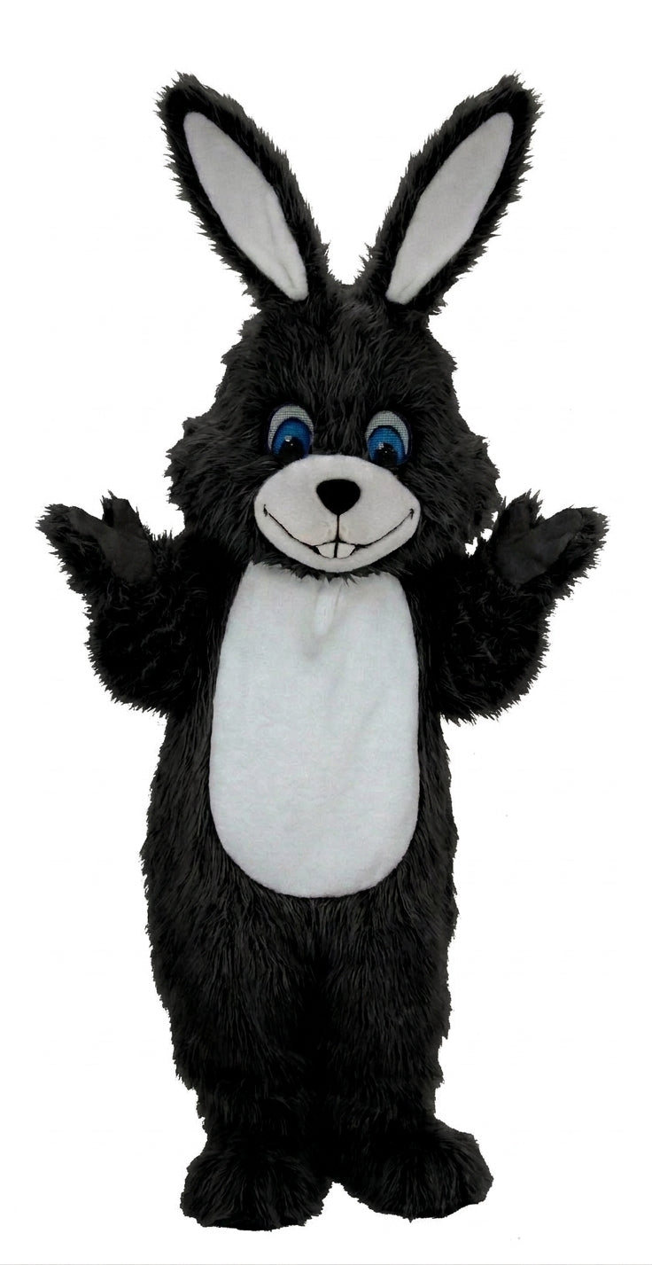 Grey Rabbit Mascot (Thermolite) - Long fur / Black mascot costume