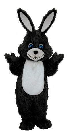 Grey Rabbit Mascot (Thermolite) - Long fur / Black mascot costume