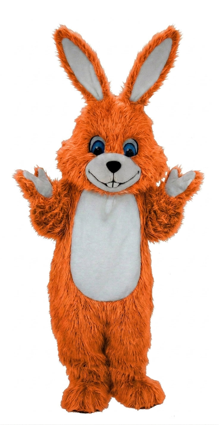 Grey Rabbit Mascot (Thermolite) - Long fur / Bright Orange mascot costume
