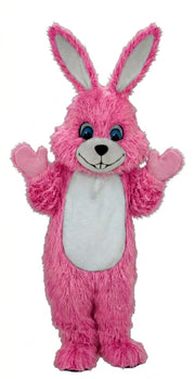 Grey Rabbit Mascot (Thermolite) - Long fur / Bright Pink mascot costume