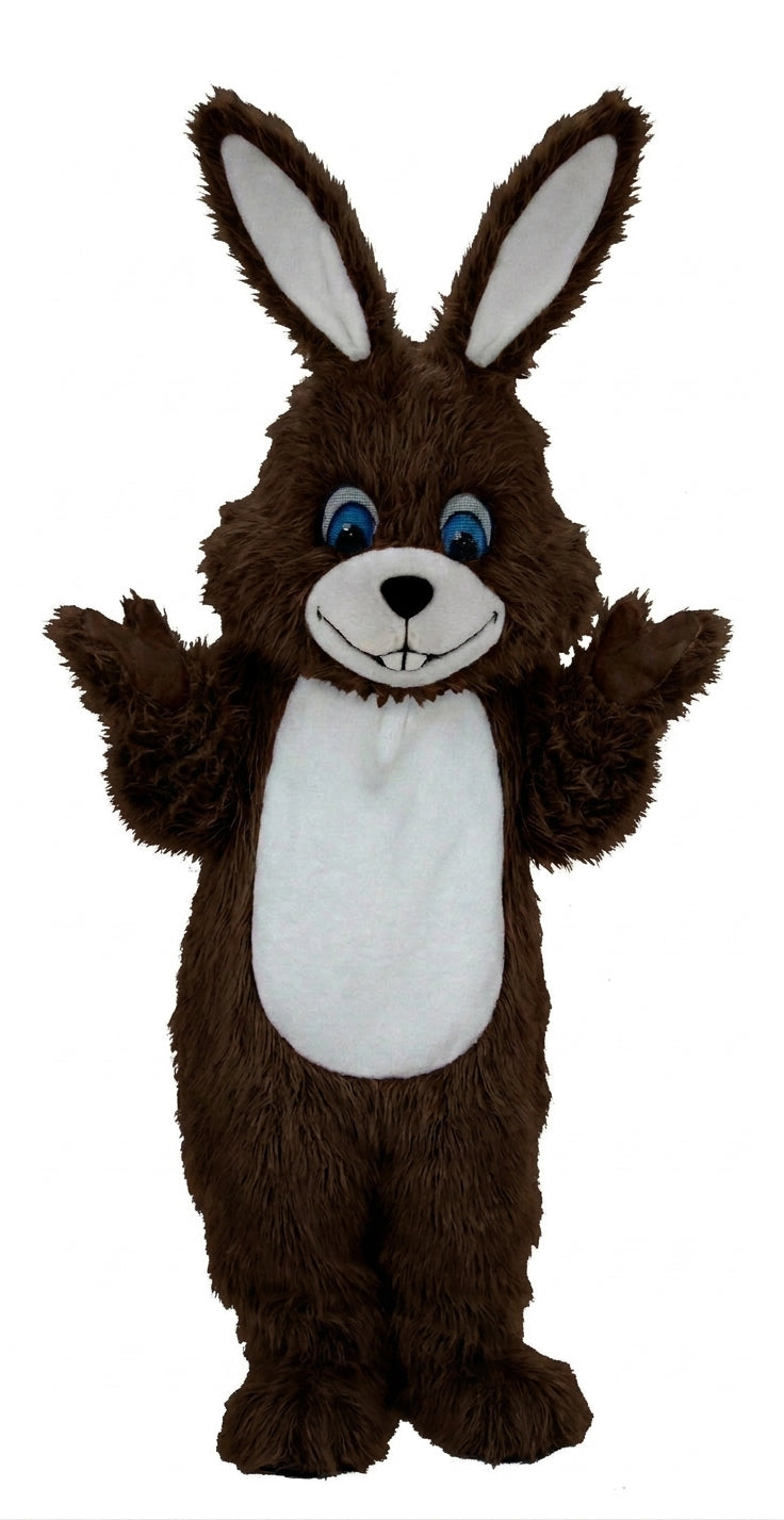 Grey Rabbit Mascot (Thermolite) - Long fur / Dark Brown mascot costume
