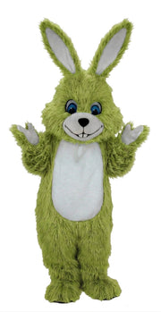 Grey Rabbit Mascot (Thermolite) - Long fur / Lime mascot costume