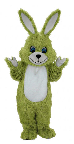 Grey Rabbit Mascot (Thermolite) - Long fur / Lime mascot costume