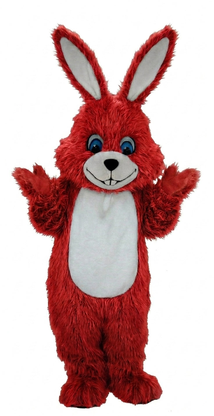 Grey Rabbit Mascot (Thermolite) - Long fur / Red mascot costume