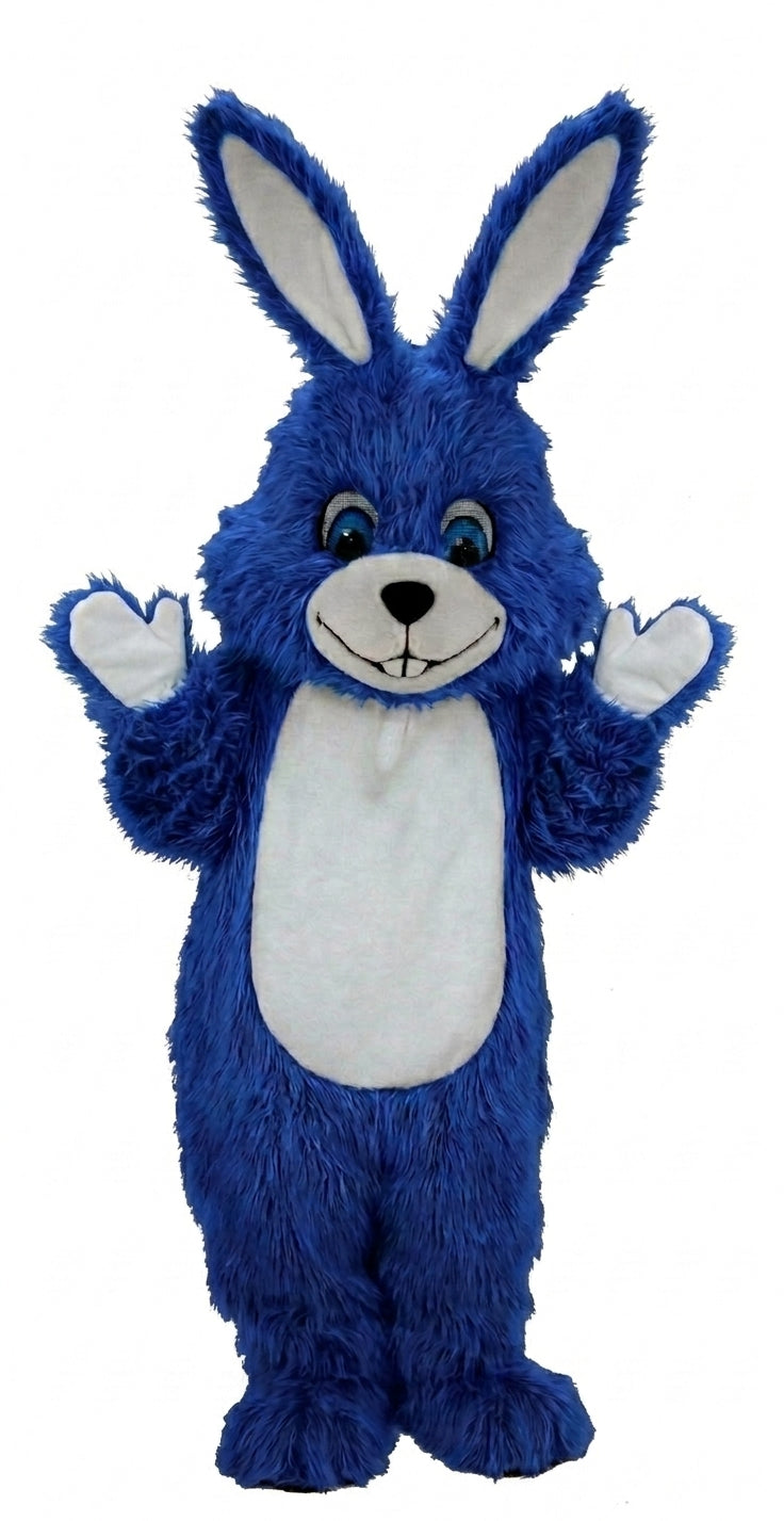 Grey Rabbit Mascot (Thermolite) - Long fur / Royal Blue mascot costume