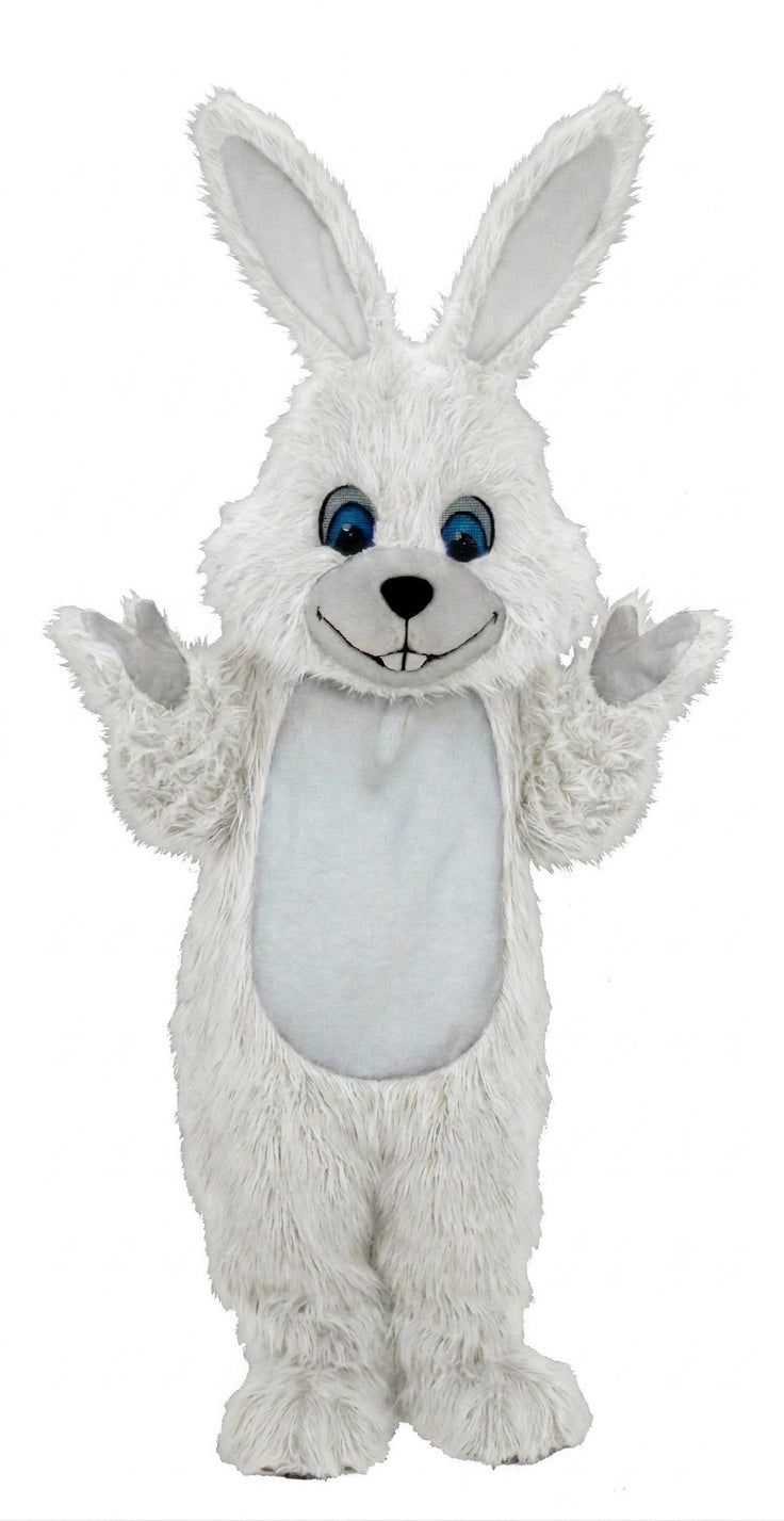 Grey Rabbit Mascot (Thermolite) - Long fur / White mascot costume