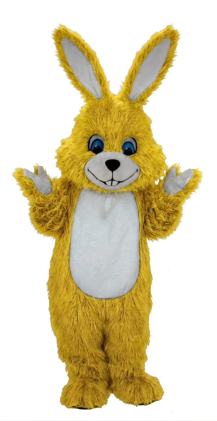 Grey Rabbit Mascot (Thermolite) - Long fur / Yellow mascot costume