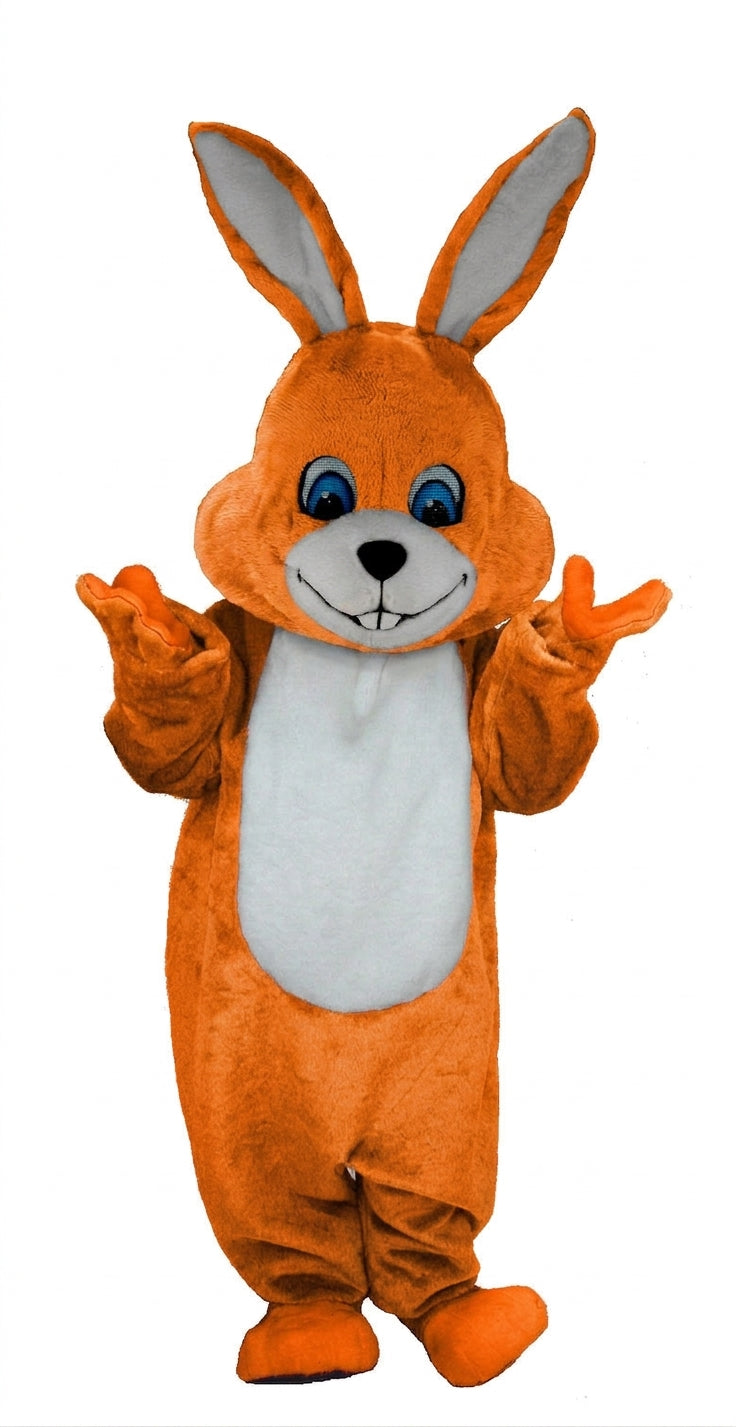 Grey Rabbit Mascot (Thermolite) - Short fur / Bright Orange mascot costume