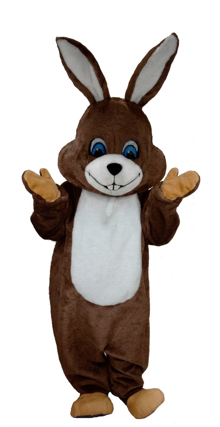 Grey Rabbit Mascot (Thermolite) - Short fur / Chocolate Brown mascot costume