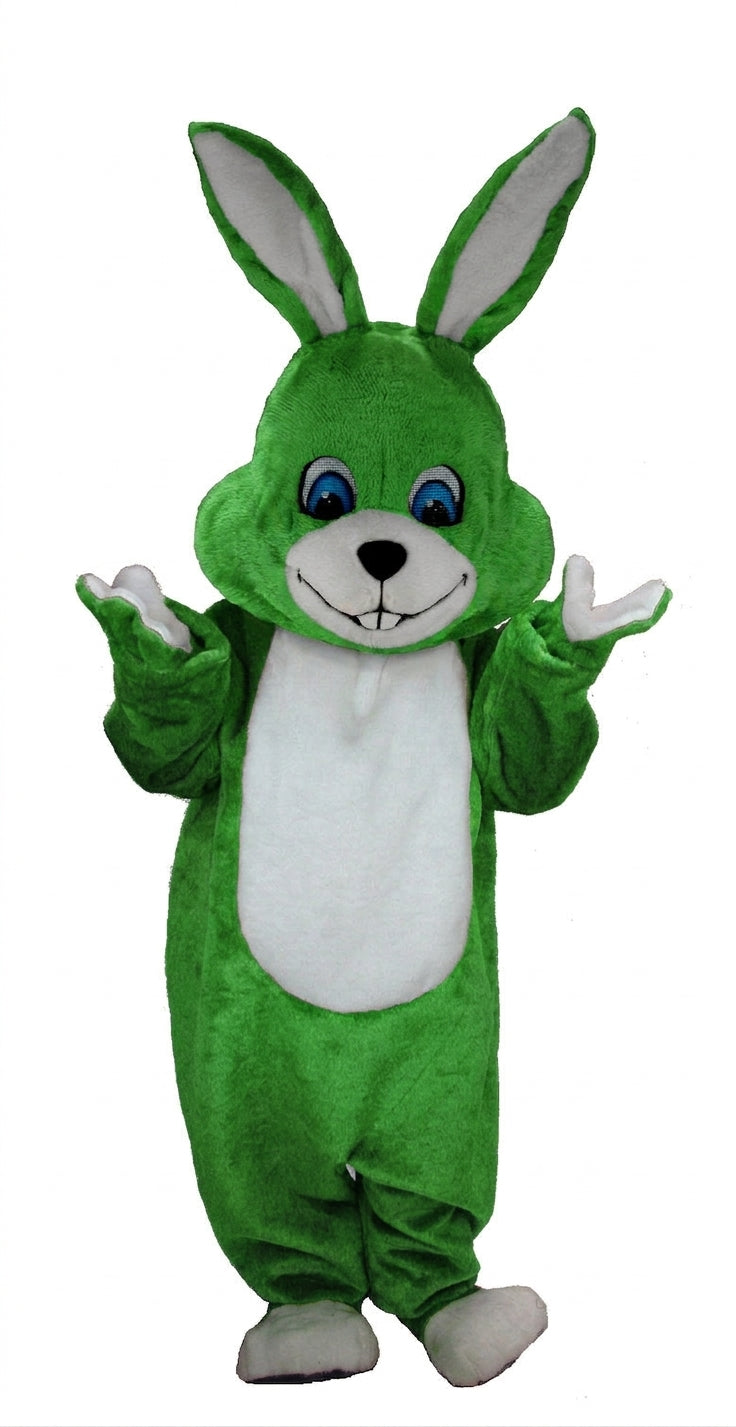 Grey Rabbit Mascot (Thermolite) - Short fur / Green mascot costume