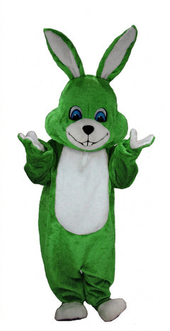 Grey Rabbit Mascot (Thermolite) - Short fur / Green mascot costume