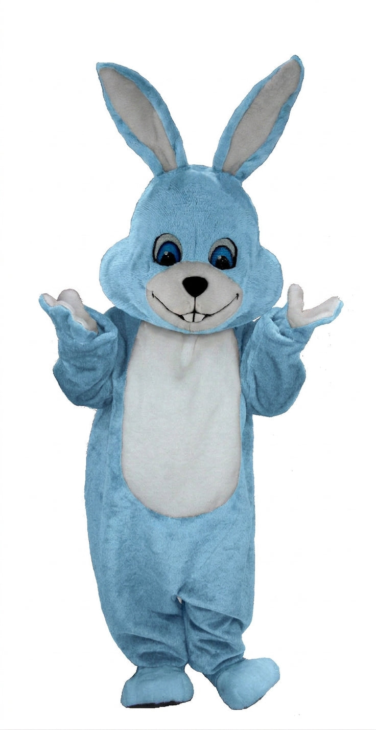 Grey Rabbit Mascot (Thermolite) - Short fur / Light blue mascot costume