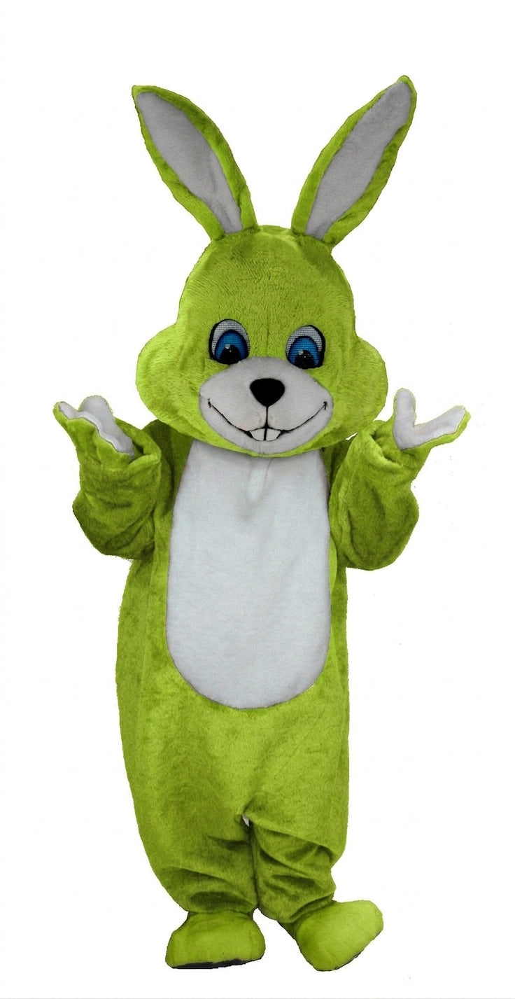 Grey Rabbit Mascot (Thermolite) - Short fur / Lime mascot costume