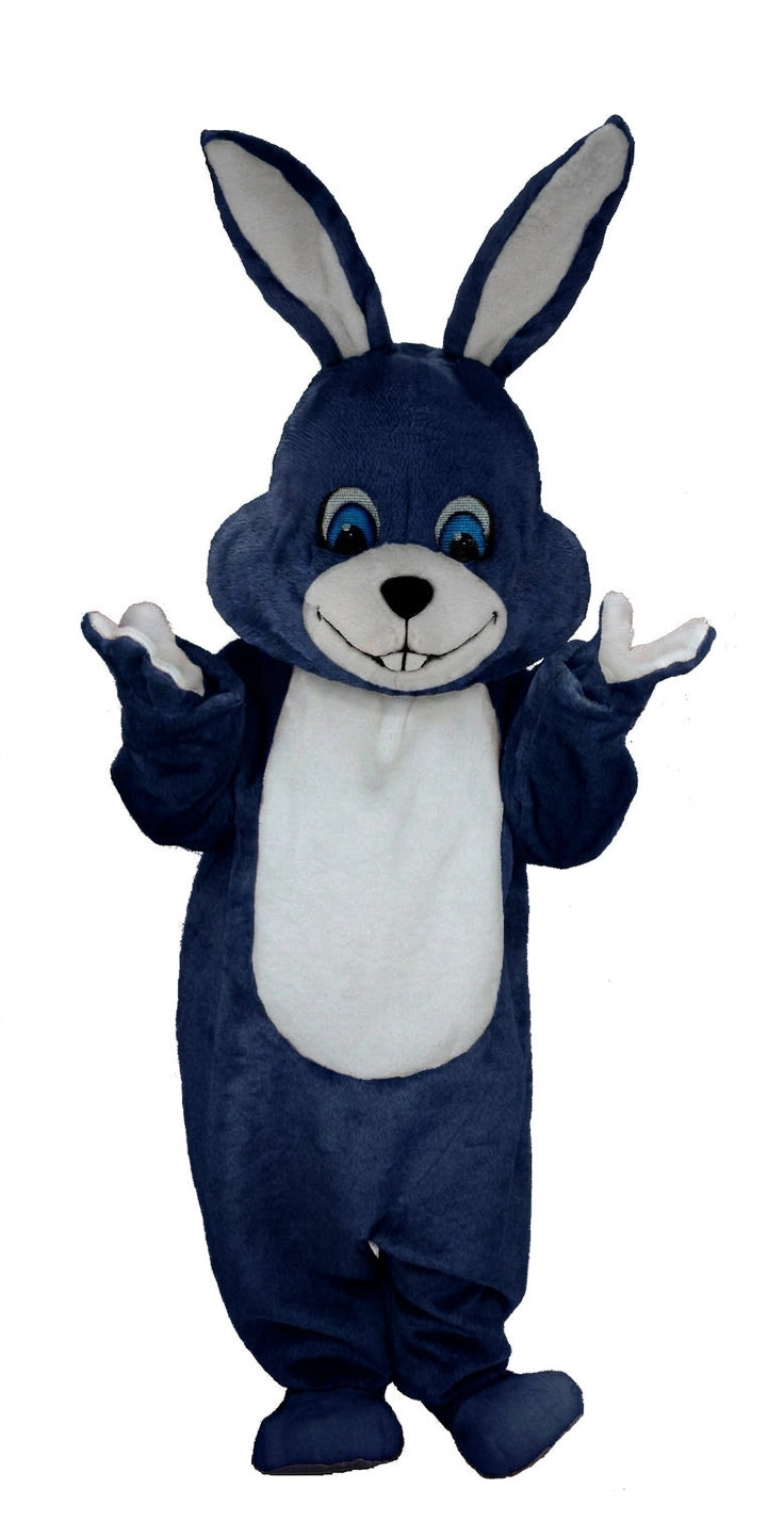 Grey Rabbit Mascot (Thermolite) - Short fur / Navy Blue mascot costume
