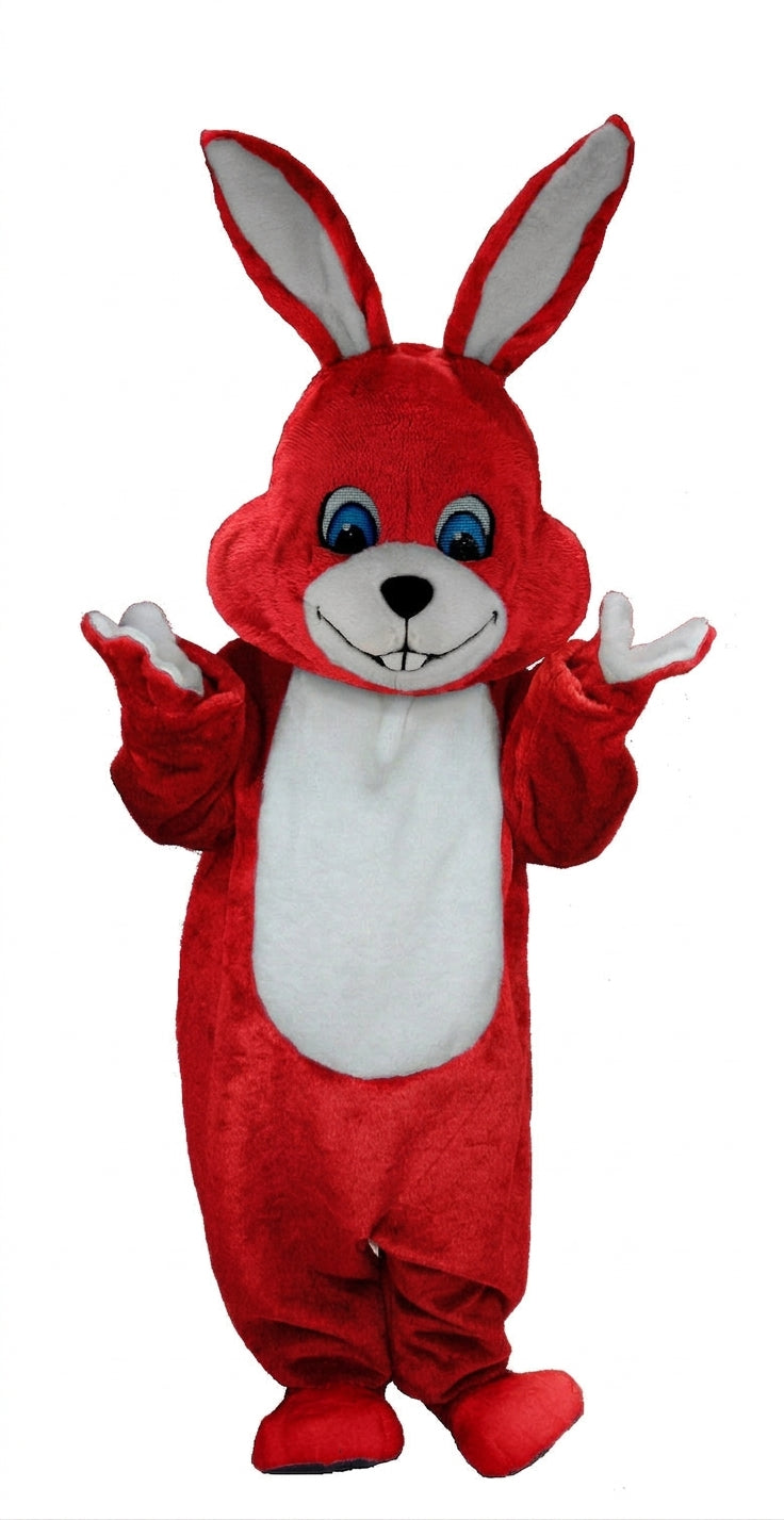Grey Rabbit Mascot (Thermolite) - Short fur / Red mascot costume