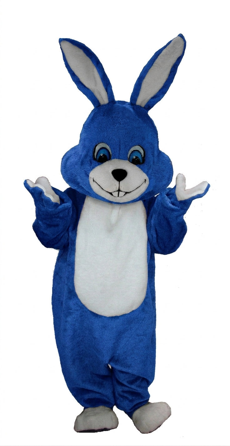 Grey Rabbit Mascot (Thermolite) - Short fur / Royal blue mascot costume
