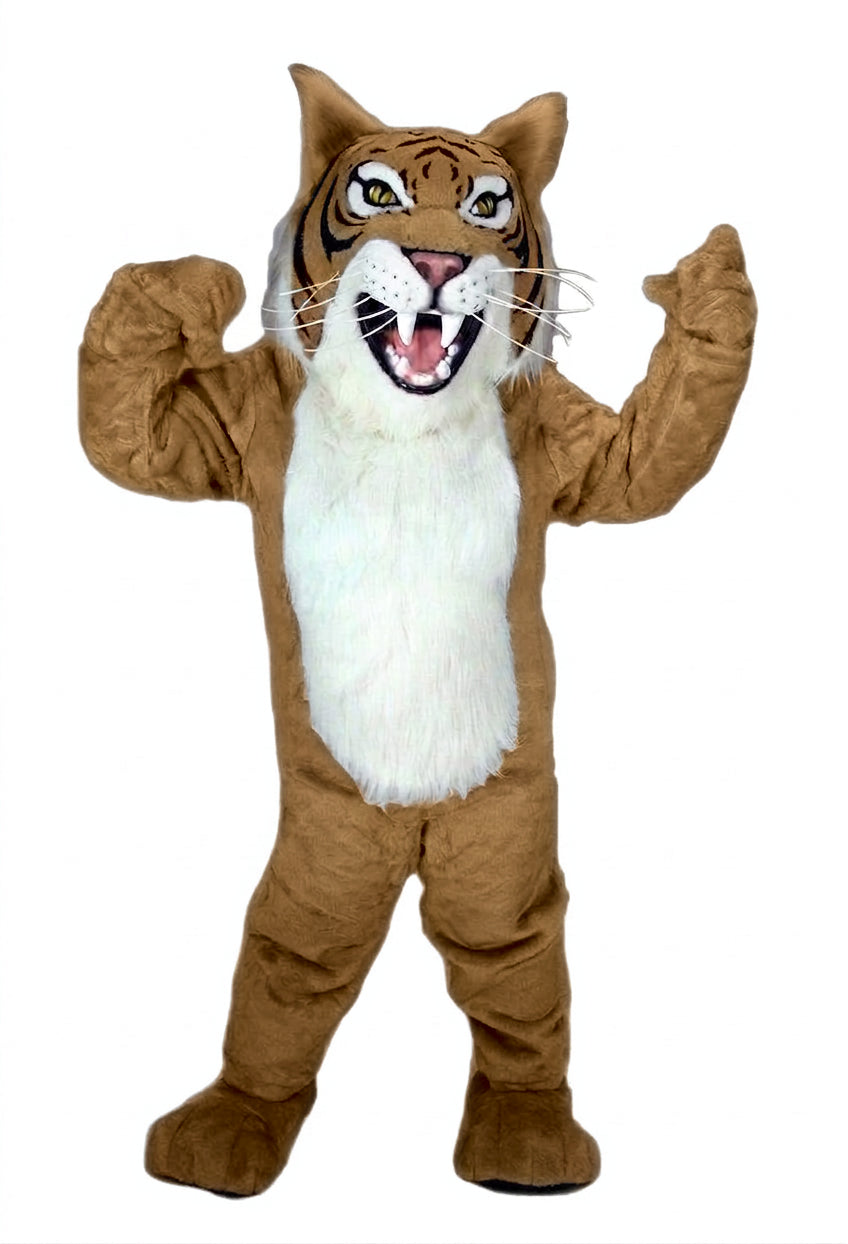 Grey Wildcat Mascot - short fur Light Brown