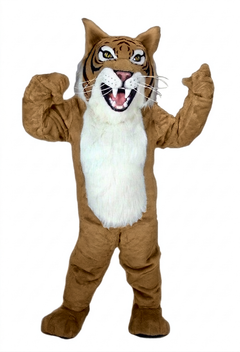 Grey Wildcat Mascot - short fur Light Brown