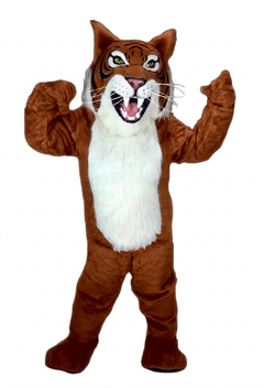 Grey Wildcat Mascot - short fur Rust