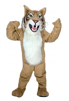 Grey Wildcat Mascot - short fur Tan