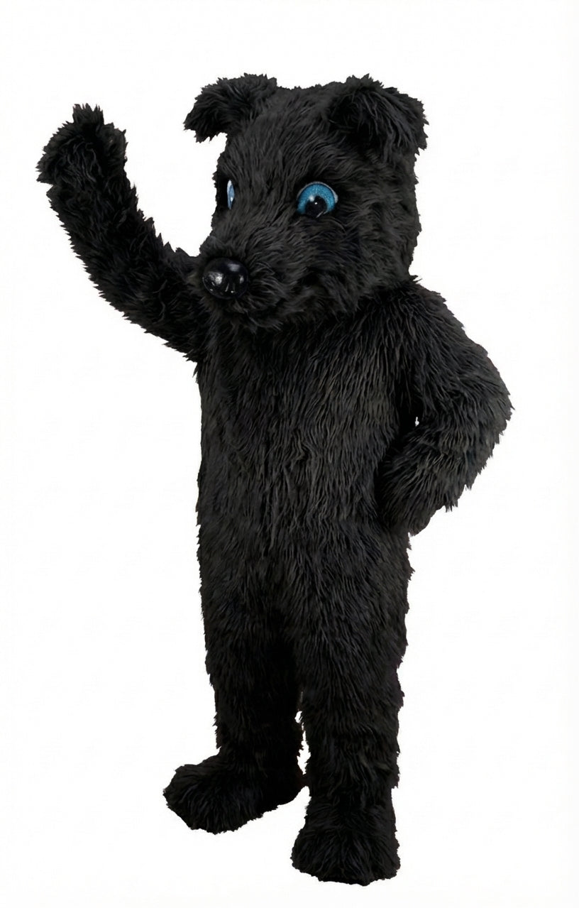 Greyhound Dog Mascot (Thermolite) - Long fur / Black mascot costume