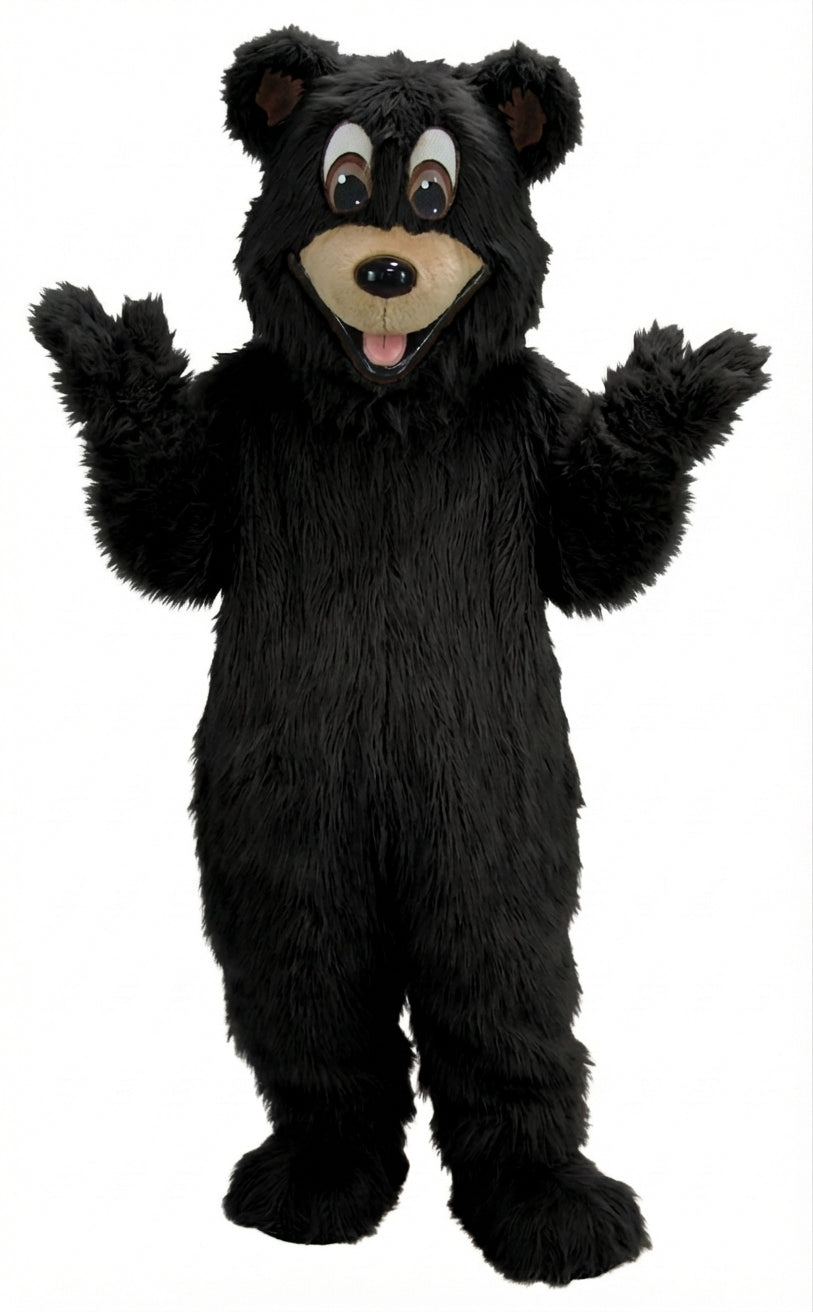 Happy Bear Mascot - Long fur / Black mascot costume