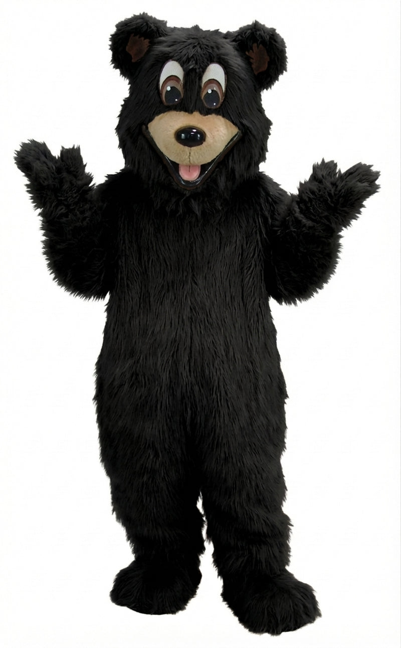 Happy Bear Mascot - Long fur / Black mascot costume